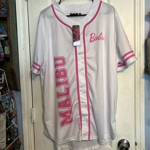 Barbie white and pink size XLarge jersey top. NWT